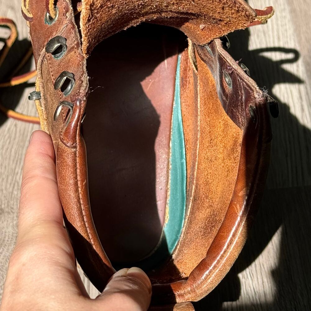 VTG Polo Country Ralph Lauren Women’s 6.5B Leather Moc Toe Ranger Hiking Boots - Picture 14 of 16